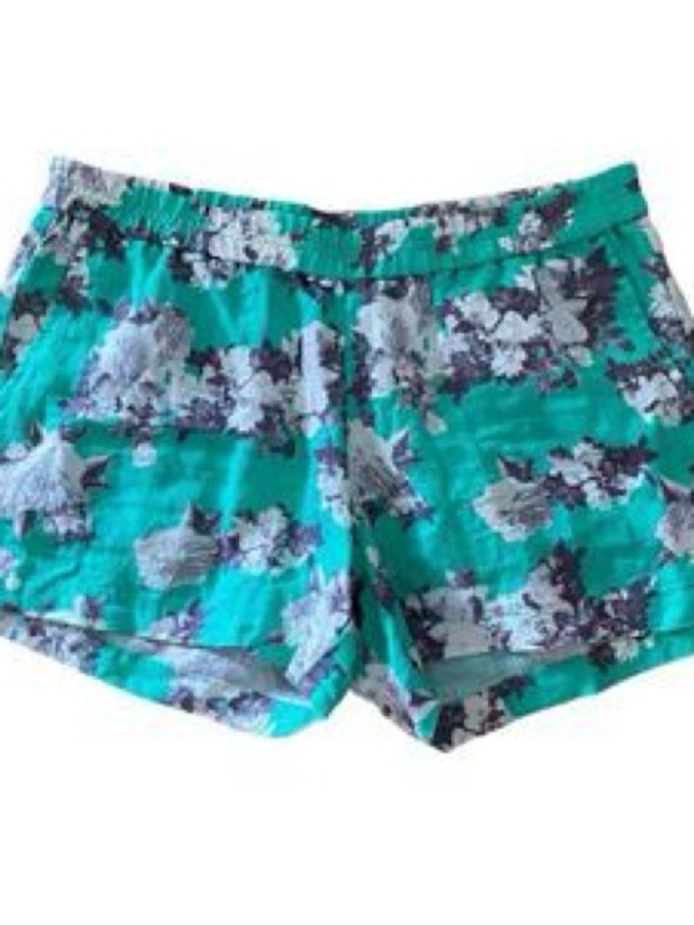 Kut from the Kloth Teal Floral Athletic Shorts